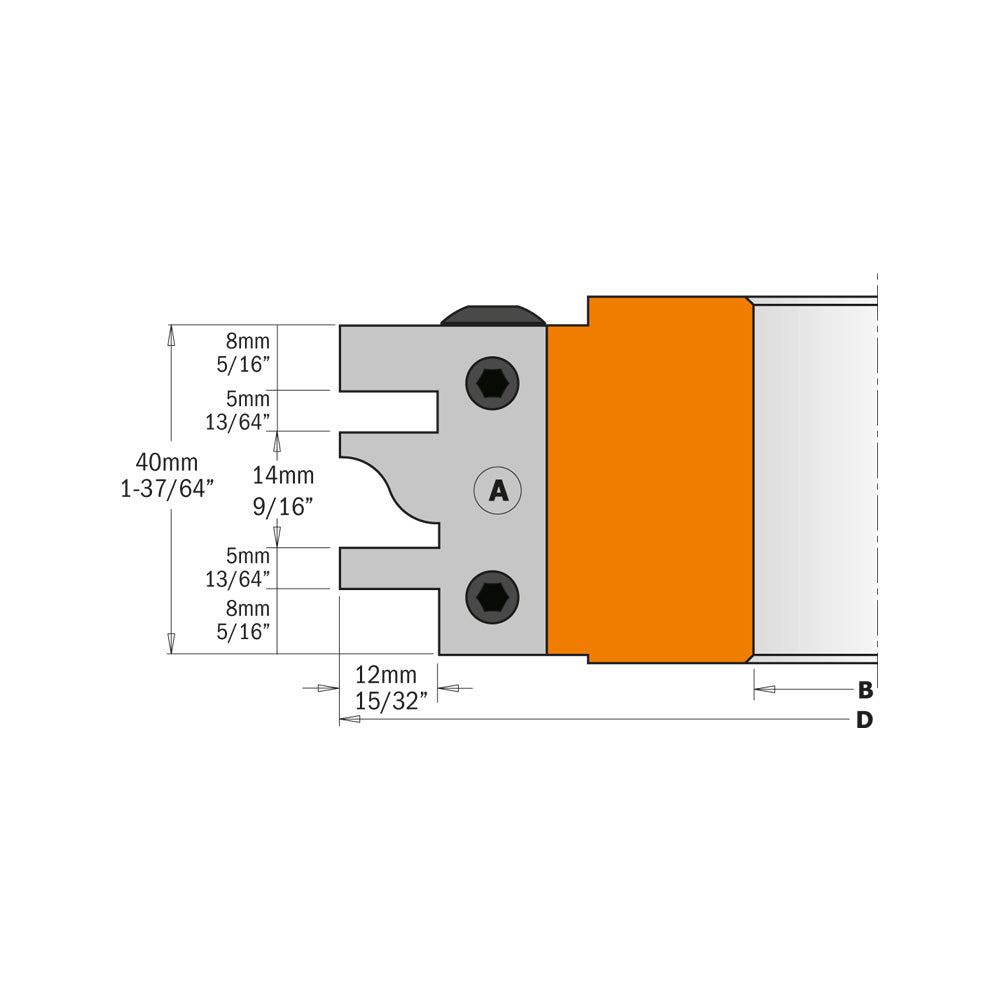 CMT 694.014.31 One Piece Rail & Stile Cutter Head
