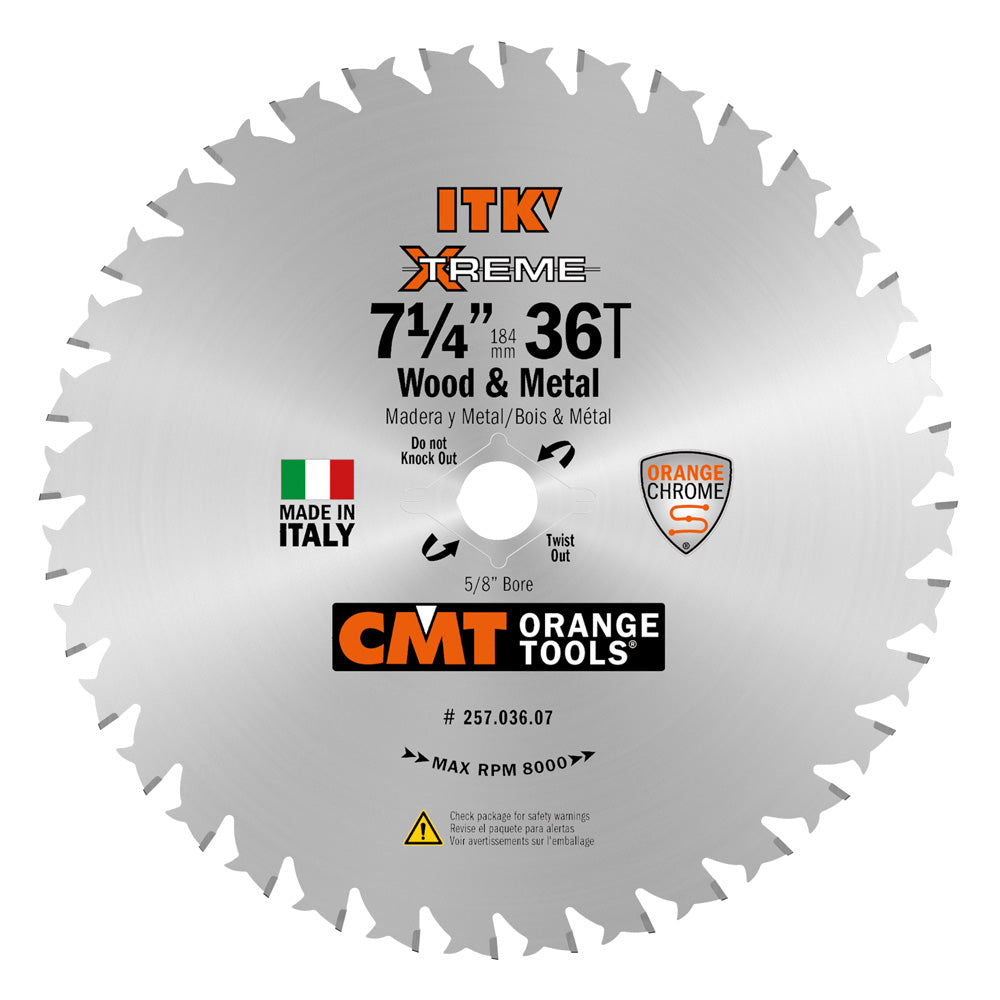 CMT 257.036.07 ITK Wood & Metal Saw Blade 7-1/4" x 5/8" T36 MATB