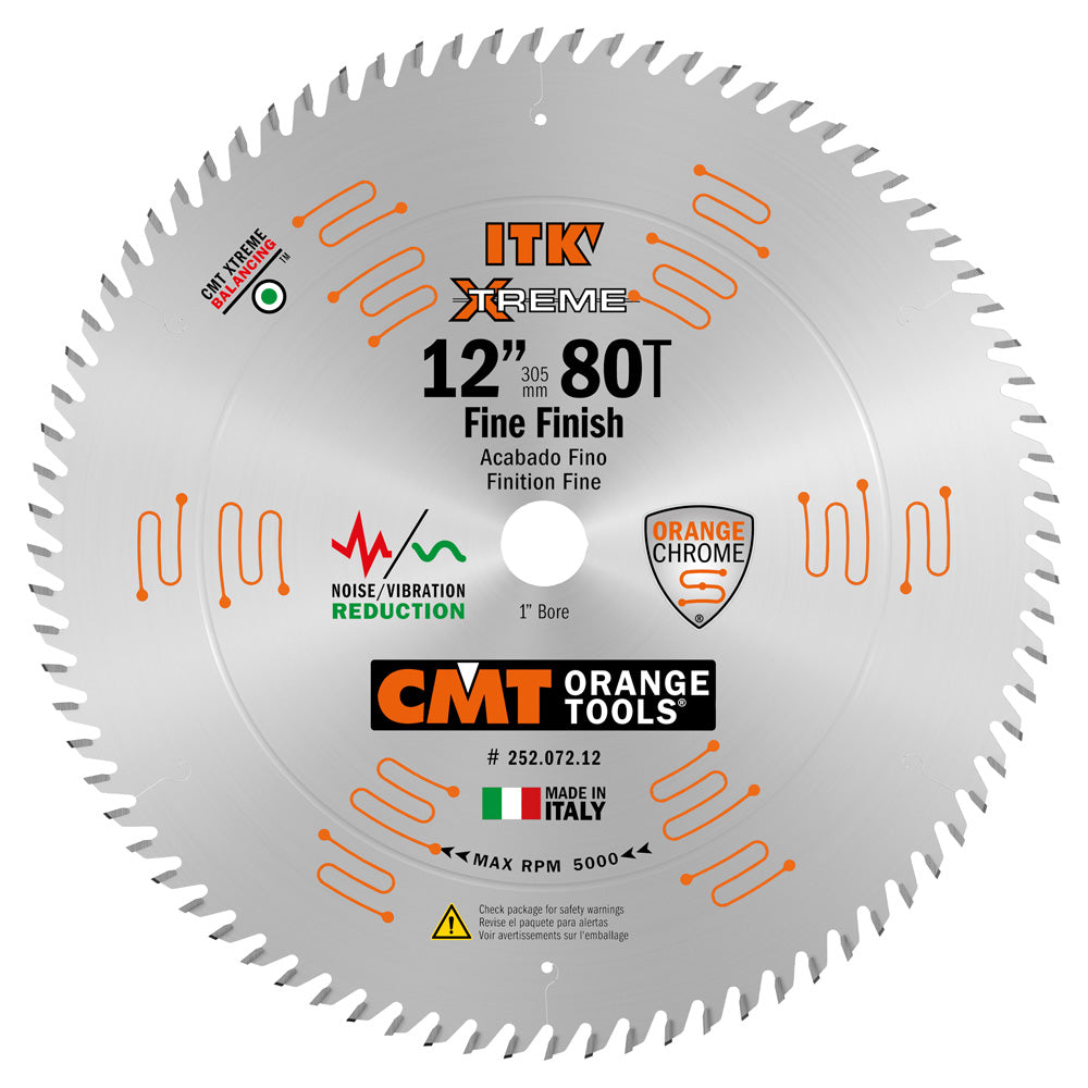 CMT 252.072.12 ITK Fine Finish Saw Blade 12" x 72T x 1"