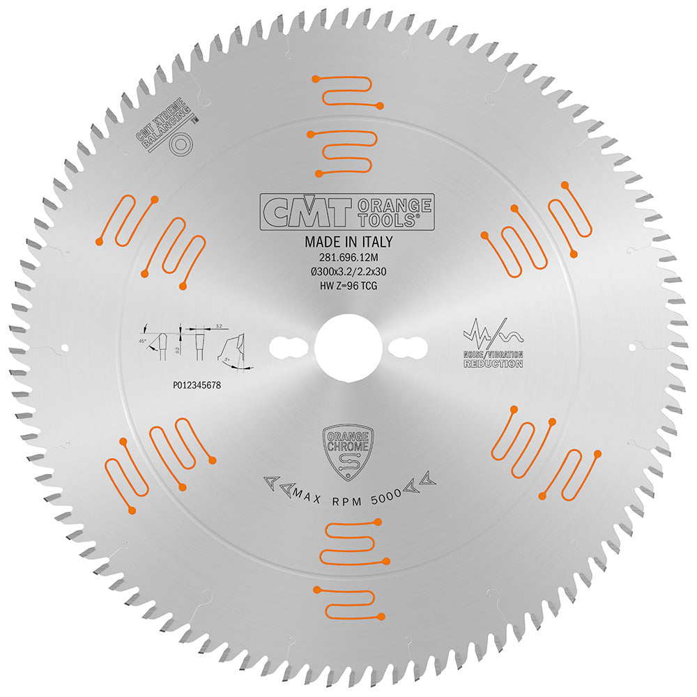 CMT 281.696.12 Single Sided Laminate & Melamine Saw Blade 12" x 1" T96 TCG