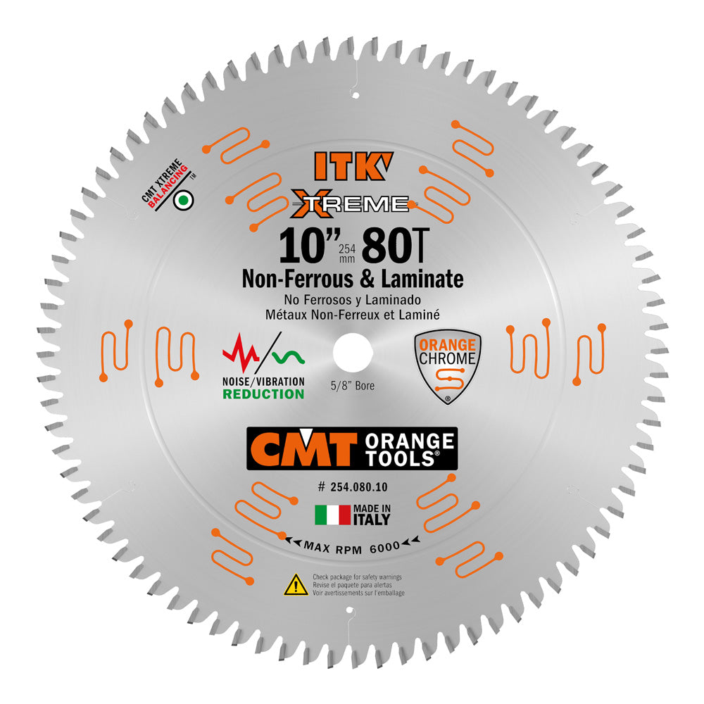 CMT 254.080.10 ITK Non-Ferrous & Laminate Saw Blade 10" x T80 x 5/8"