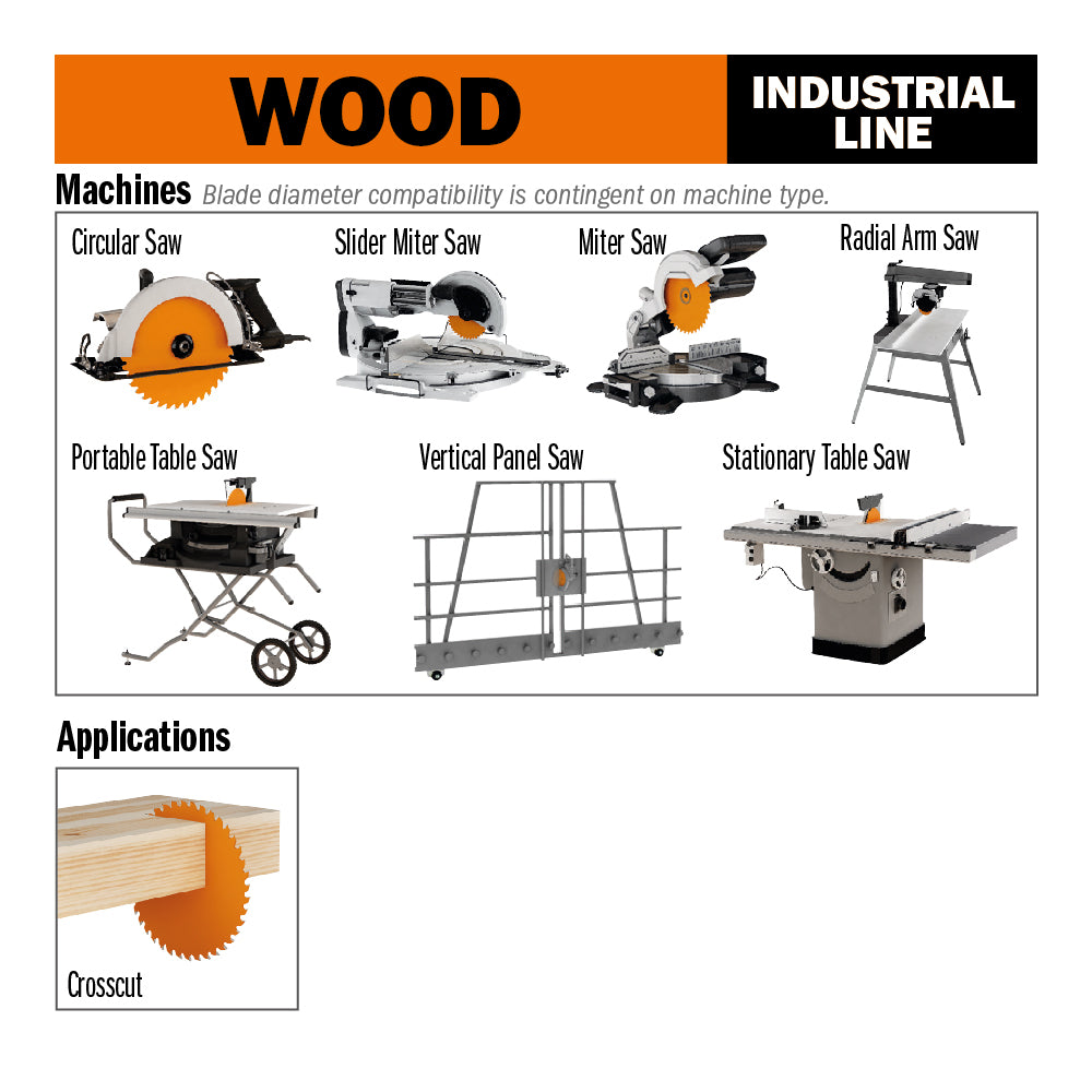 CMT 285.696.16 Orange Chrome Heavy-Duty Crosscutting Blade 16 inch X T96 ATB