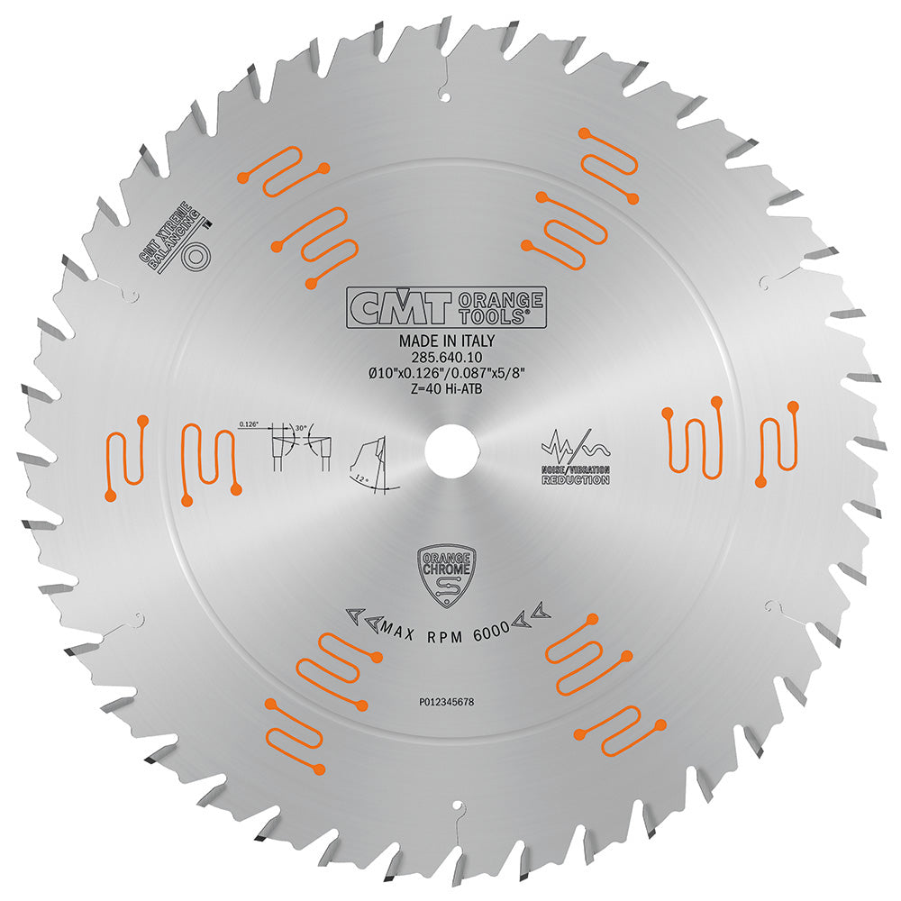 CMT 285.640.10 Heavy-Duty General Purpose Saw Blade 10" x 5/8" T40 Hi ATB