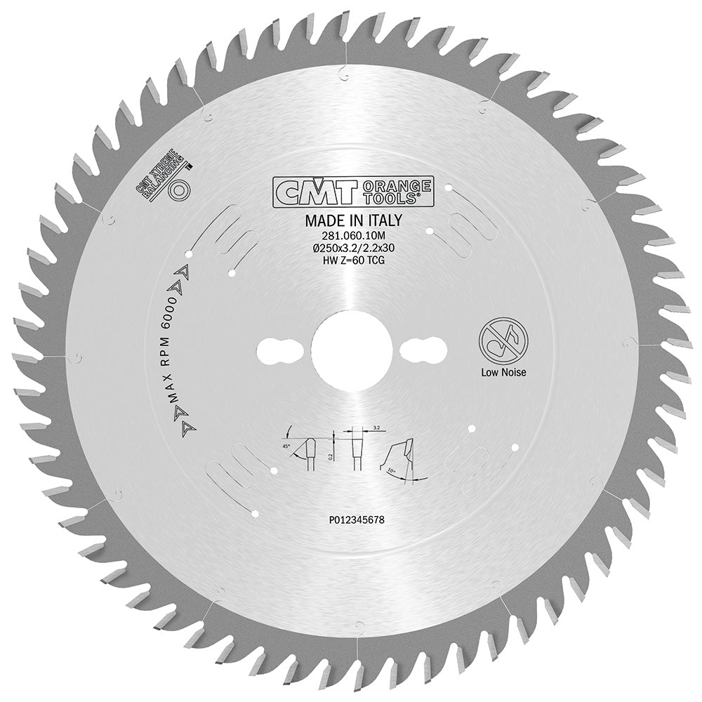 CMT 281.060.10M Industrial Cabinet shop Saw Blade 10" x 5/8" T60 TCG