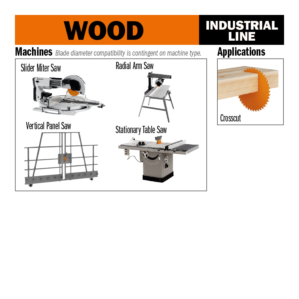 CMT 281.697.12M Orange Chrome Double Sided Laminate /Melamine Blade HW 300 x 3.2/2.2 x 30 Z96 TCG-3 degree Neg