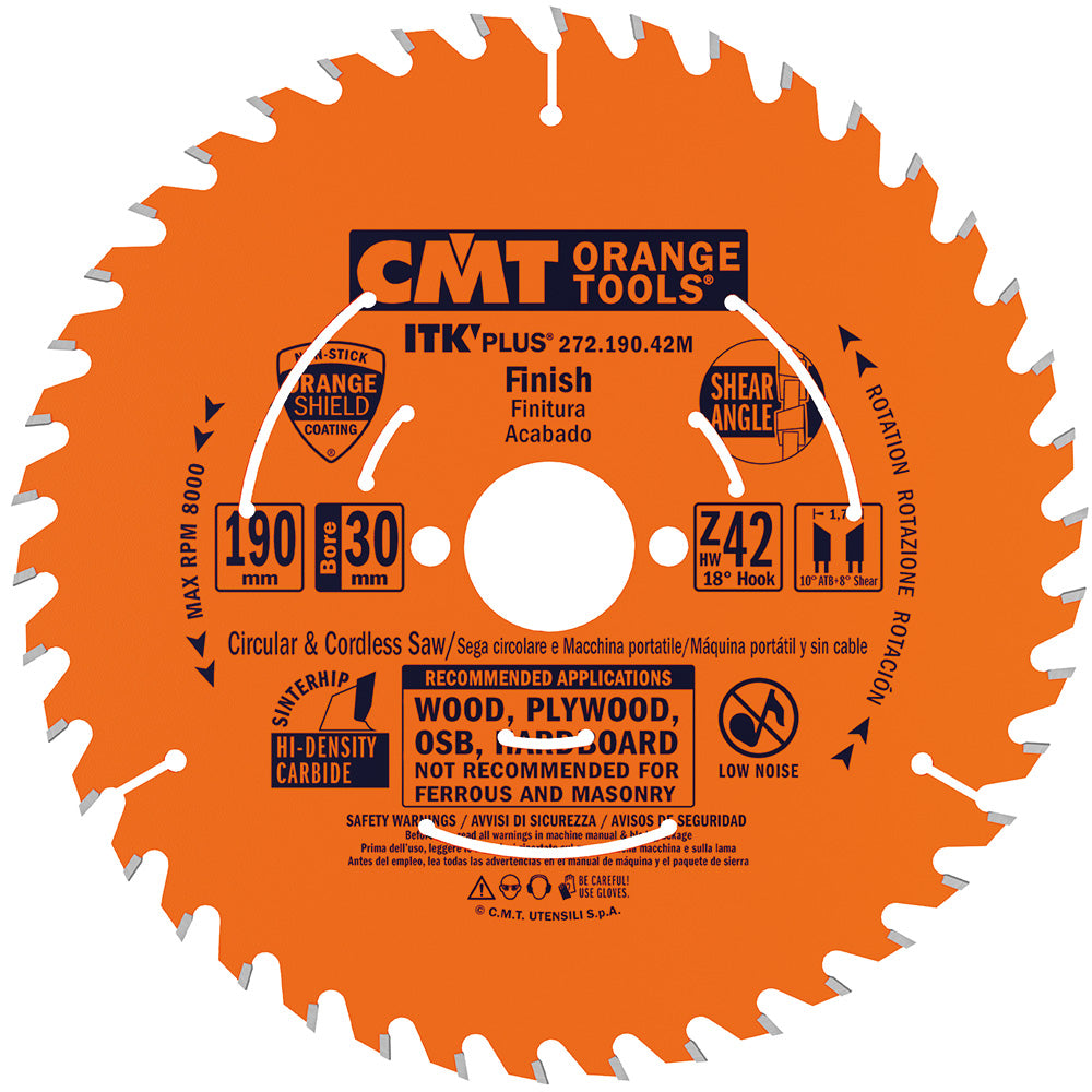 CMT 272.160.40H Contractor ITK Plus Finish Saw Blade 160x20mm T40 ATB+SHEAR