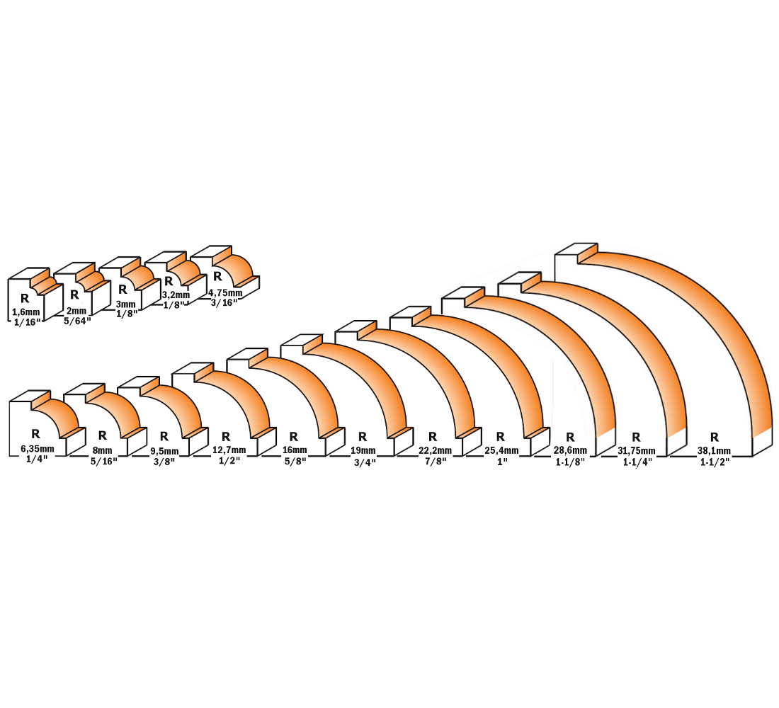 CMT 838.880.11 Roundover Bit 1/2-Inch Shank 1/2-Inch Radius Carbide-Tipped