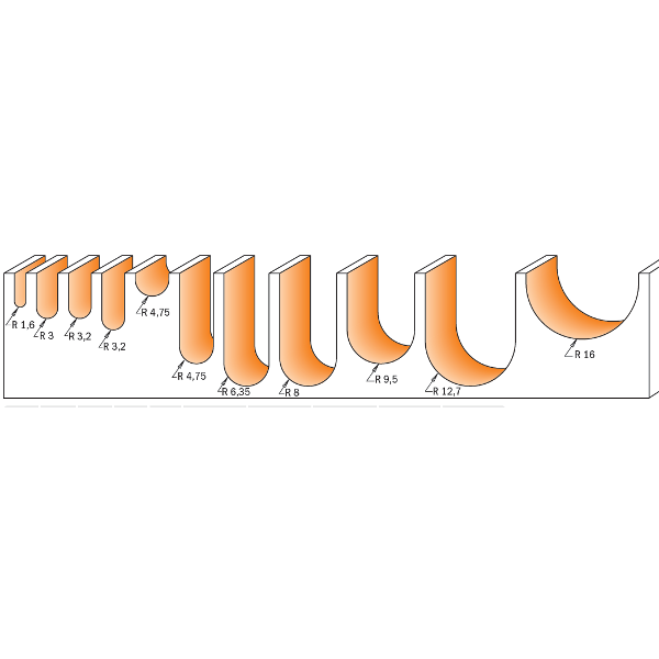 CMT 814.190.11 Round Nose Bit 1/4-Inch Shank 3/8-Inch Radius