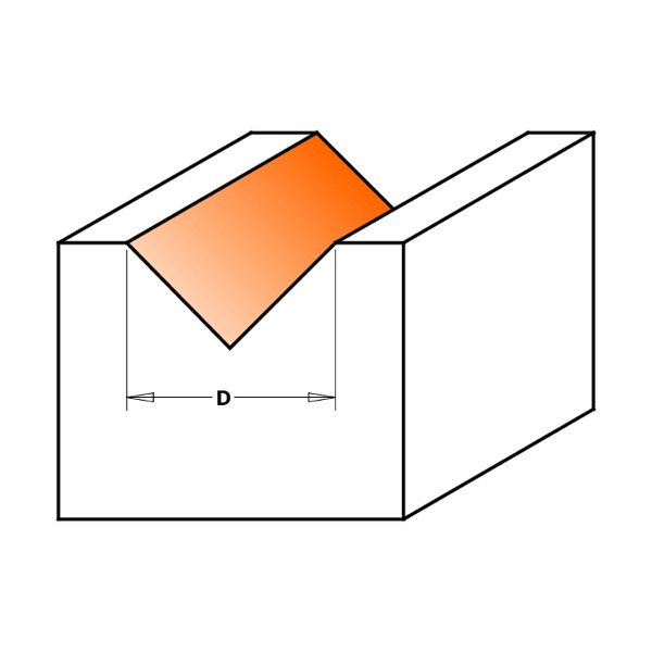 CMT 815.064.11 Solid Carbide V-Grooving Bit, 1/4-Inch Diameter, 1/4-Inch Shank
