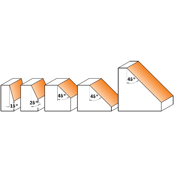 CMT 836.950.11 Chamfer Router Bit 1/2" Shank, 2-9/16" Cutting Diameter, 1" Cutting Length, 45 Degree Cutting Angle