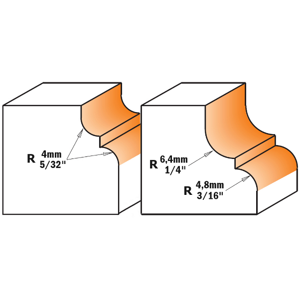CMT 844.287.11 Classical Ogee Bit, 1/4-Inch Shank, 5/32-Inch Radius, Carbide-Tipped