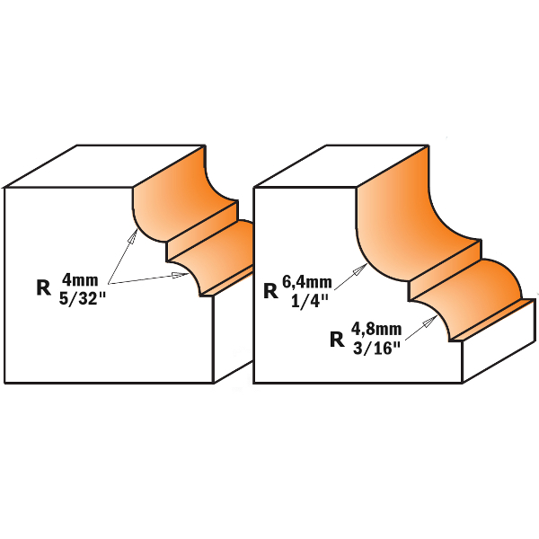 CMT 845.287.11 Classical Ogee Bit, 1/4-Inch Shank, 5/32-Inch Radius
