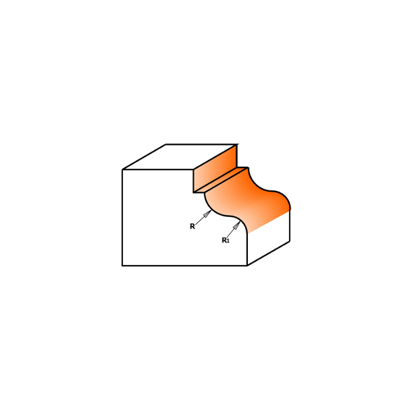 CMT 846.825.11 Ogee with Fillet Bit 1/2-Inch Shank Radius from 9/64 to 3/16-Inch