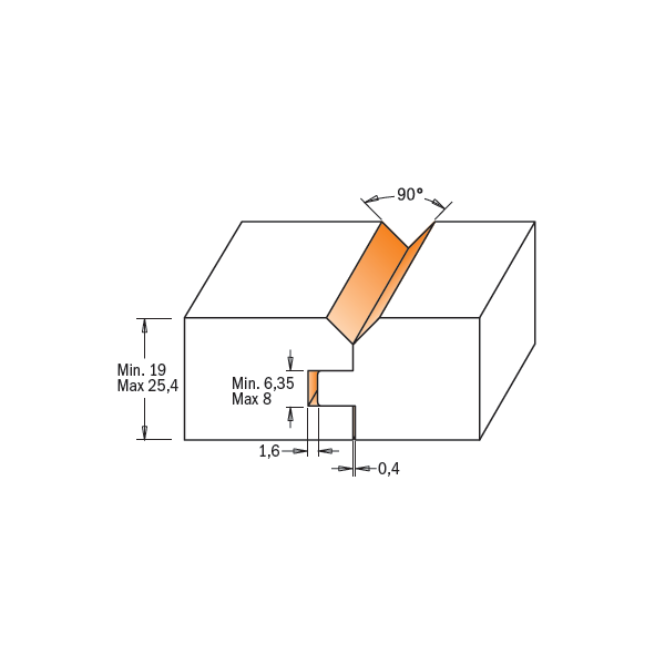 CMT 855.506.11 V-Tongue & Groove Bit Set, 1/2-Inch Shank, 1-3/4-Inch Diameter, Carbide-Tipped