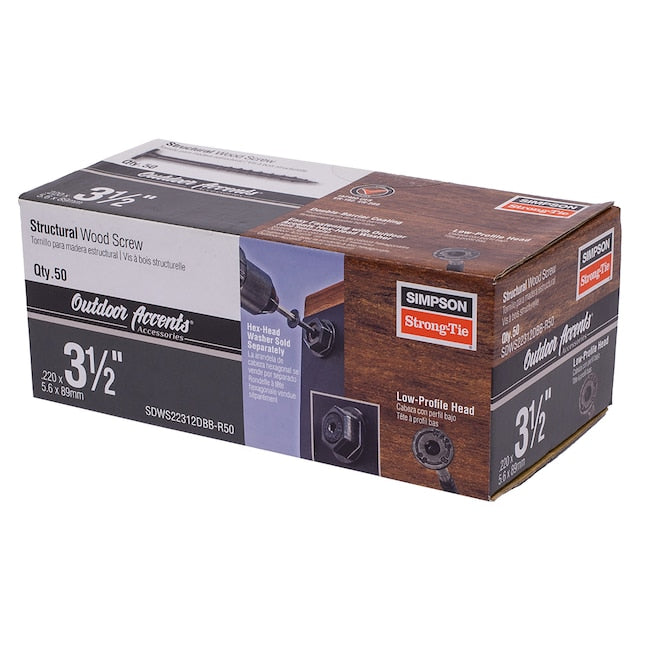 Simpson Strong-Tie 0.220 x 3-1/2" SDWS22312DBB Outdoor Accents Structural Wood Screw
