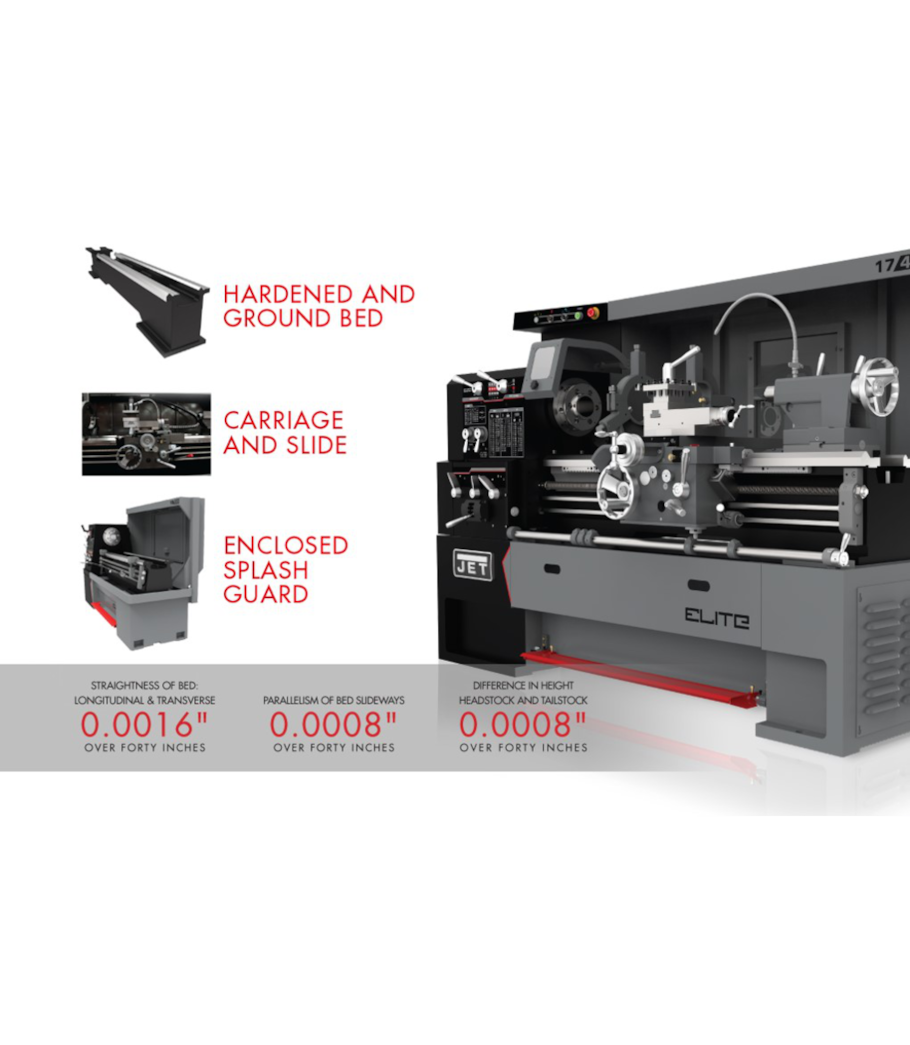 JET Elite E-1440VS, Elite 14x40 EVS Lathe - 892030