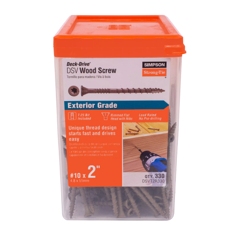 Simpson DSVT2 #10 X 2" Deck-Drive DSV Wood Screw, Tan, T25