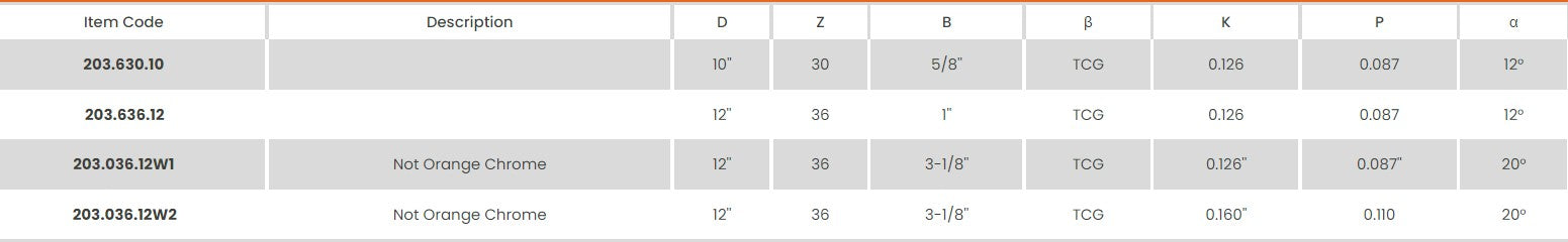CMT 203.636.12 203.6 Heavy Duty Glue Line Ripping Blade 12"