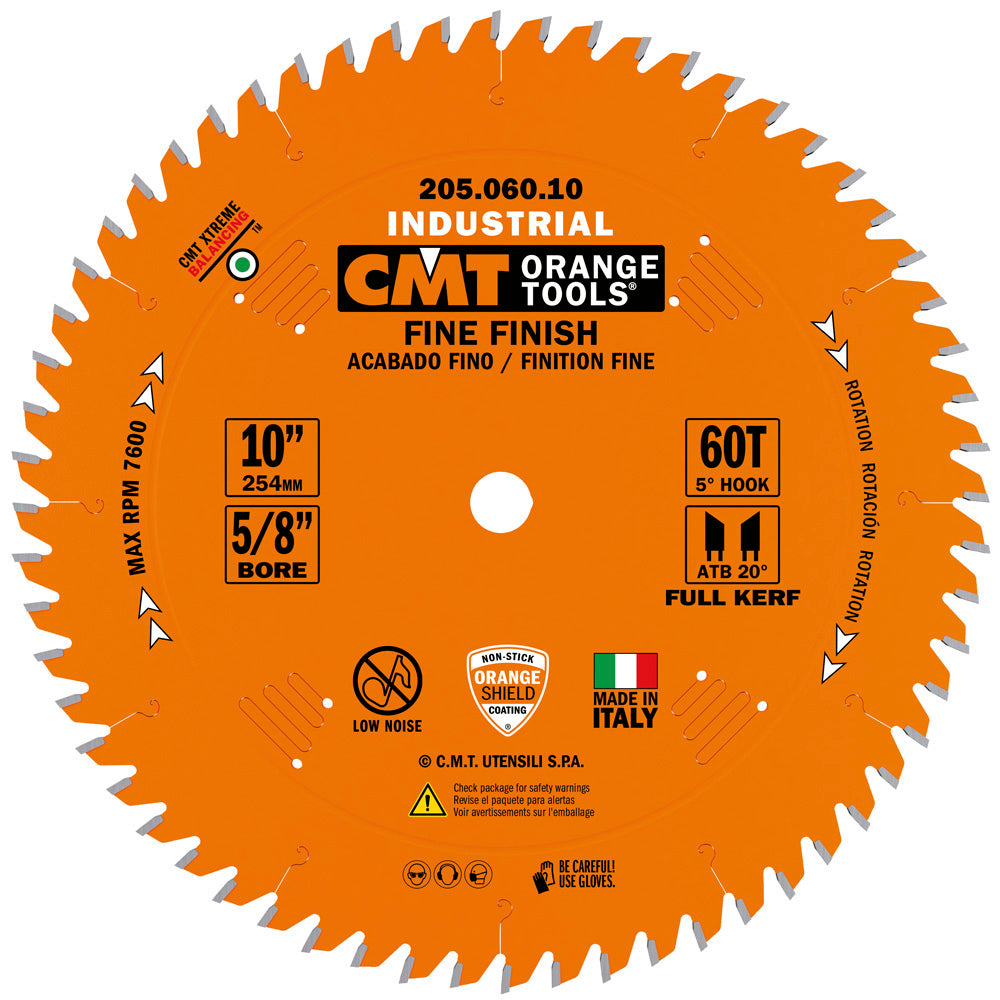 CMT 205.060.10 Fine Finish ATB Saw Blade 10" x 5/8" Bore T60 ATB