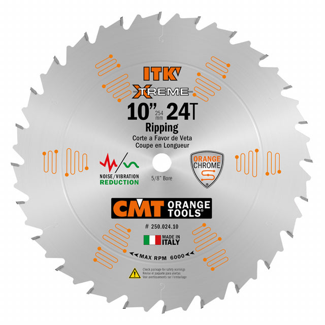 CMT 250.024.10 Framing & Ripping Saw Blade 10" x 5/8" T24 ATB