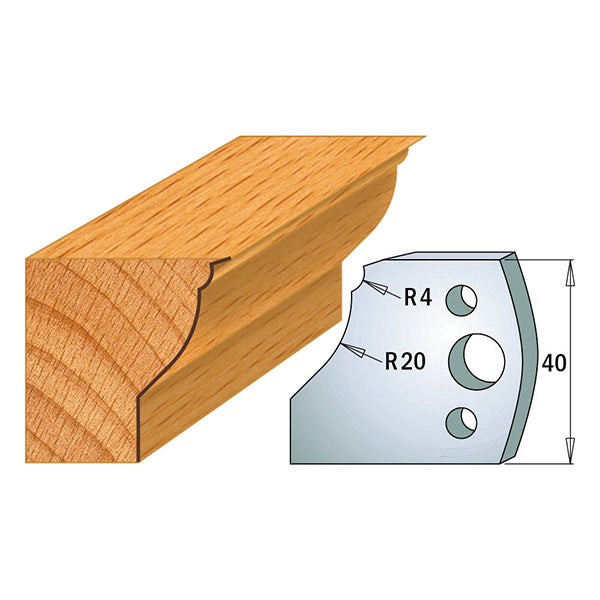 CMT 690.109 Profile Knives For Insert Shaper System 1-37/64" x 5/32" (40x4mm) 2Pk