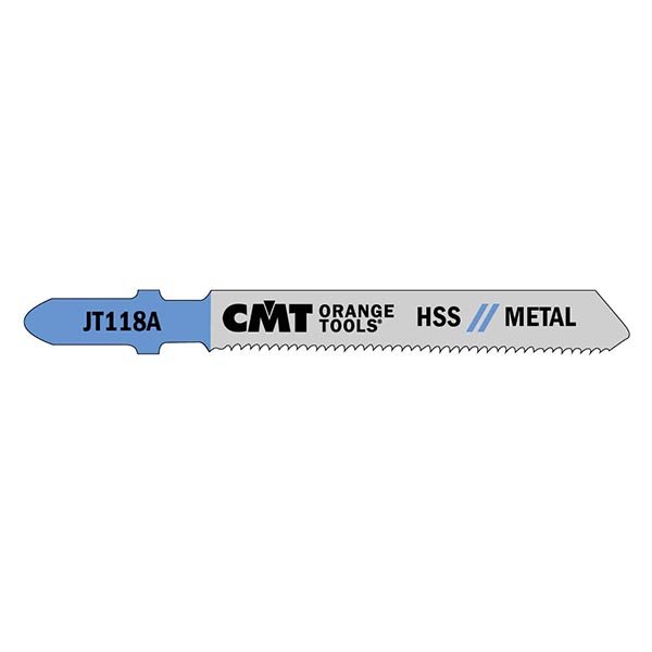CMT JT118A-5 Jig Saw Blades Metal/Fine Straight (HSs) 3" x 21TPI (5-Pc)