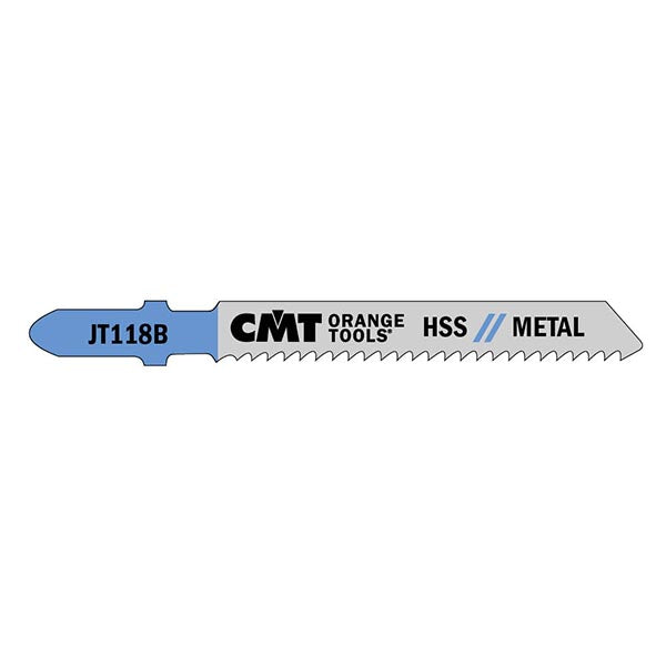 CMT JT118B-5 Jig Saw Blades Metal/Fine Straight (HSs) 3" x 12TPI (5-Pc)