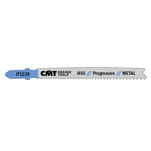 CMT JT123X-5 Jig Saw Blades Metal/Fine Straight (HSs) 4" x 10-21TPI (5-Pc)
