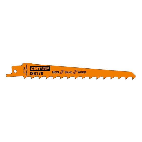 CMT JS617K-5 Reciprocating Saw Blades for Wood (HCS) 6" x 3TPI (5-Pc)