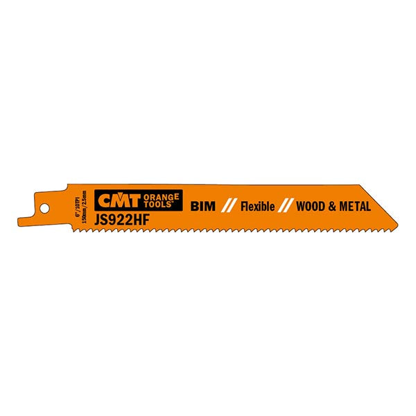 CMT JS922HF-5 Reciprocating Saw Blades for Wood & Metal BIM 6" x 10TPI (5-Pc)