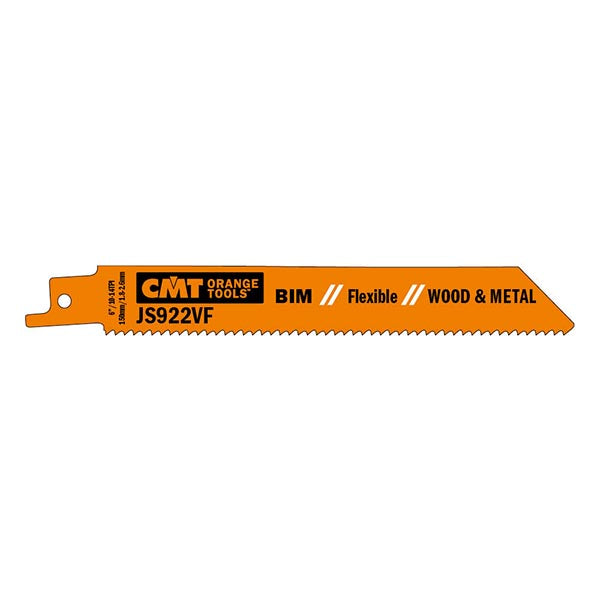 CMT JS922VF-5 Reciprocating Saw Blades for Wood & Metal BIM 6" x 10-14TPI (5-Pc)