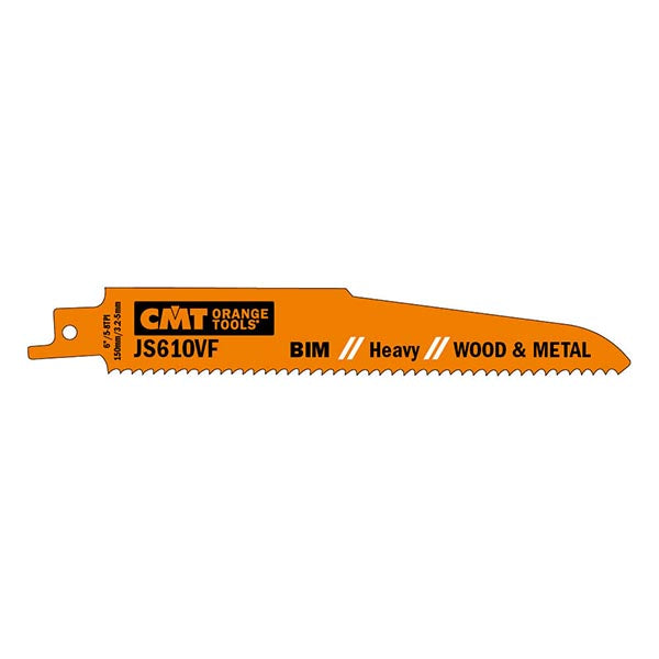 CMT JS610VF-5 Reciprocating Saw Blades for Wood & Metal BIM 6" x 5-8TPI (5-Pc)
