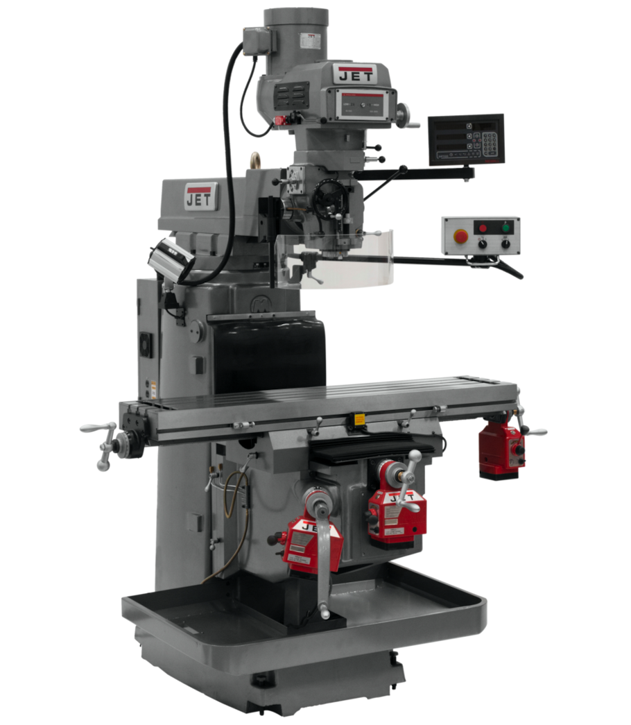 JET JTM-1254VS Variable Speed Vertical Mill w/Newall DP700 DRO X Y & Z Powerfeeds