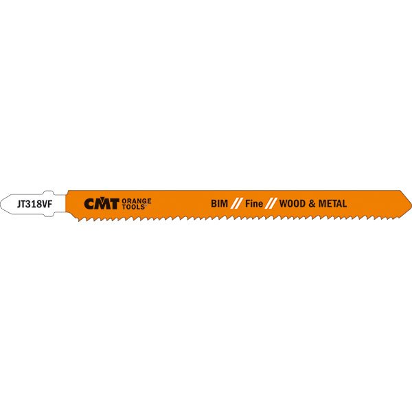 CMT JT318VF-5 Jig Saw Blades Wood & Metal/Fine Straight BIM 5-1/4" x 10-15TPI 5-Pc