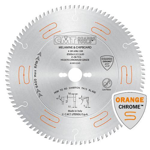 CMT 281.672.12M Orange Chrome Heavy-Duty Fine Finish Saw Blade 300 x 30mm T72
