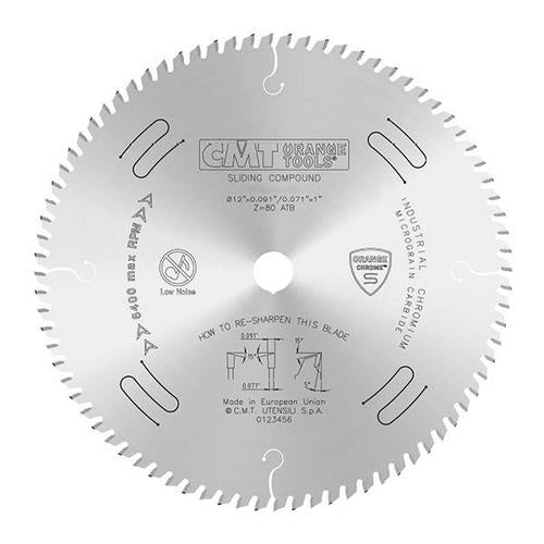 CMT 285.680.10 Orange Chrome Crosscut Ultra Finish Saw Blade 10" x 5/8" T80 ATB