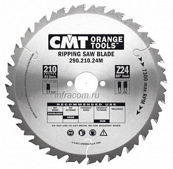 CMT 290.210.24M General Purpose Saw Blade for FesTool 210 x 30mm T24