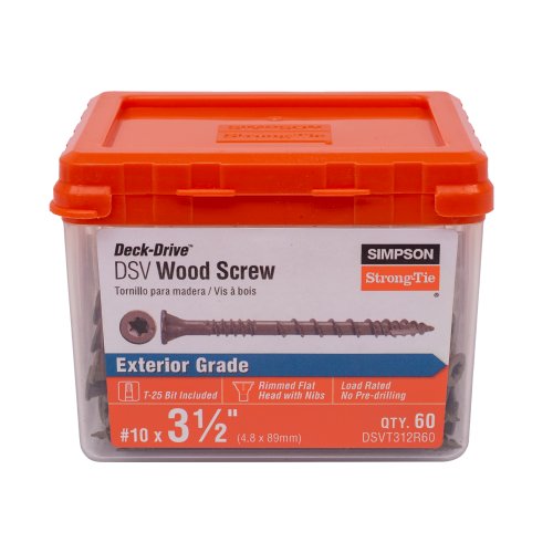 Simpson DSVT312 #10 3-1/2" Deck-Drive DSV Wood Screw, Tan, T25