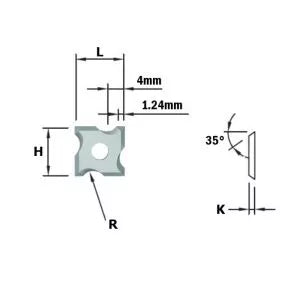 CMT 790.010.04 Solid Carbide Knives R1 (4 Cutting Edges) 12x12x1.5mm 10Pk