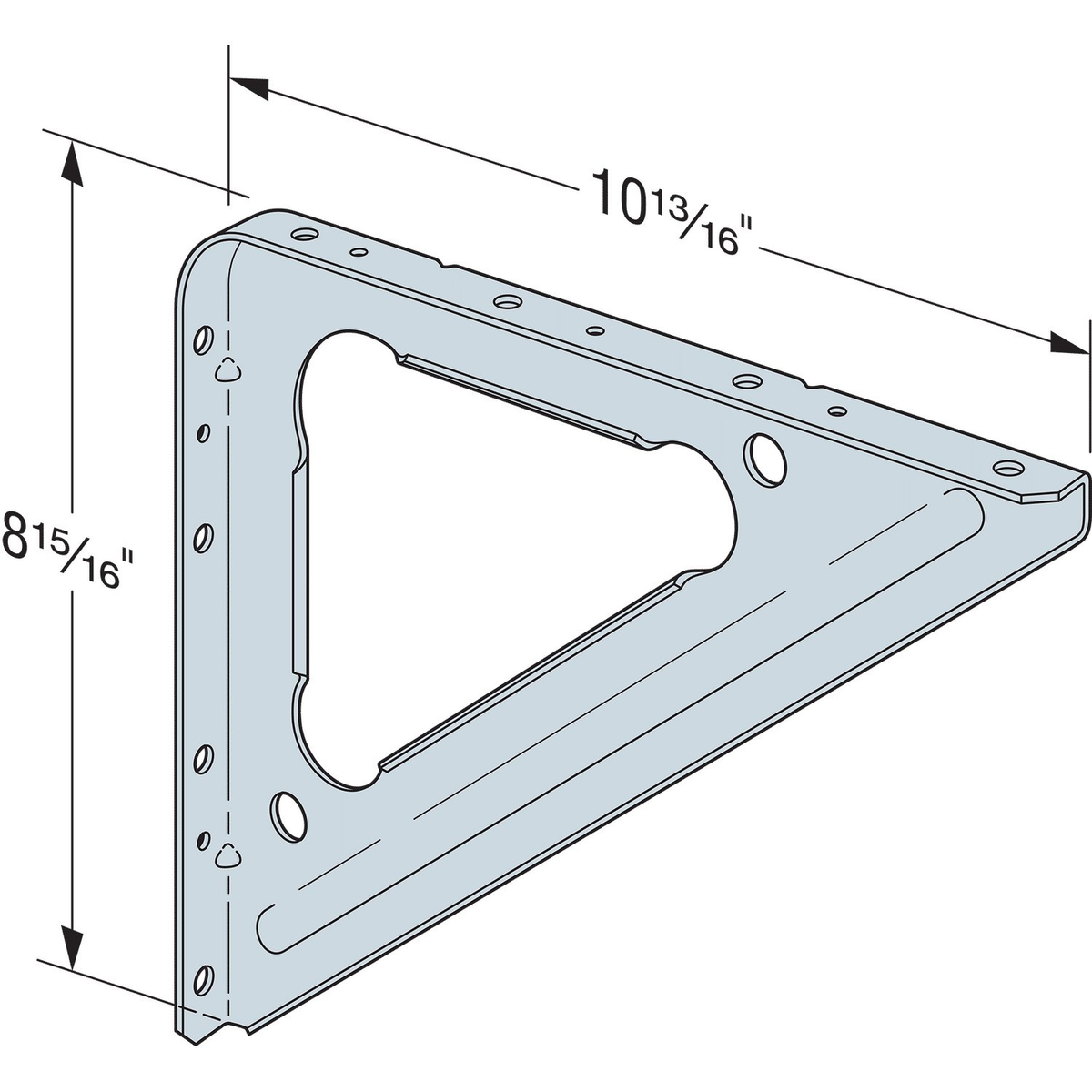 Simpson SBV 9 x 11 Shelf Bracket Vertical, 16 Gauge - G90 Galvanized