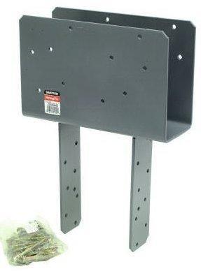 Simpson 5-1/8" Beam x 4" Post Column Cap w/SDS Screws, Gray Paint, CCQ5-4SDS2.5