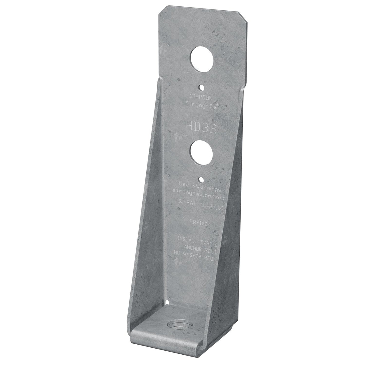 Simpson HD3BHDG 8-5/8" Hot-Dip Galvanized Bolted Holdown