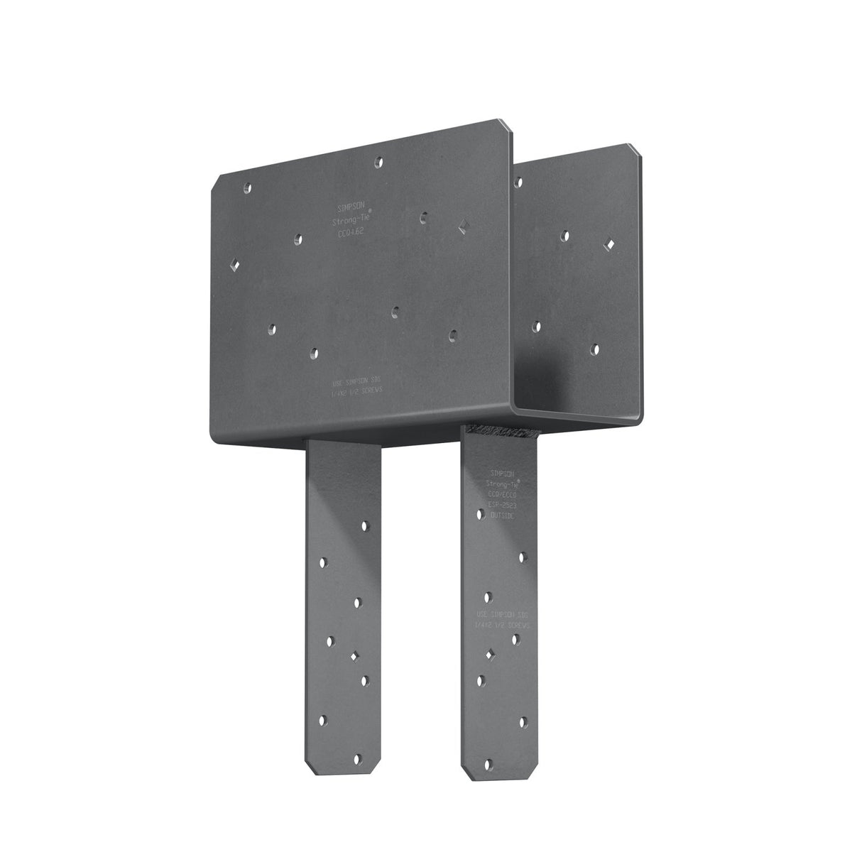 Simpson Triple 2" Beam x 6" Post Column Cap w/SDS Screws, Gray Paint, CCQ4.62-5.50SDS