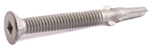 Simpson #12 x 2" Self-Drilling Flat-Head Screw with Wing, 410 Stainless Steel
