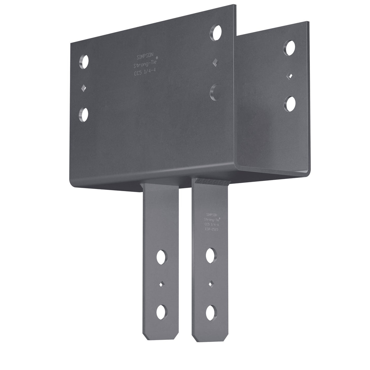 Simpson Strong-Tie CC5 1/4-4 5-1/8-inch Beam, 4X Post Column Cap - Gray Paint