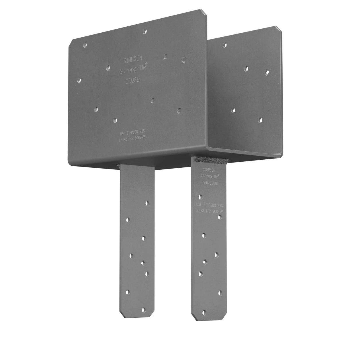 Simpson 6" Beam x 6" Post Column Cap w/SDS Screws, Gray Paint, CCQ66SDS2.5