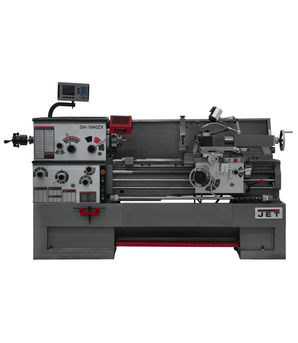 321445, GH-1640ZX , 16" Swing, 40" Between Centers, GH-1640ZX Lathe With ACU-RITE GH-1640ZX With ACU-RITE 203 DRO With Taper Attachment and Collet Closer DRO With Taper Attachment and Collet Closer installed , Jet, Metalworking, Turning, Lathes