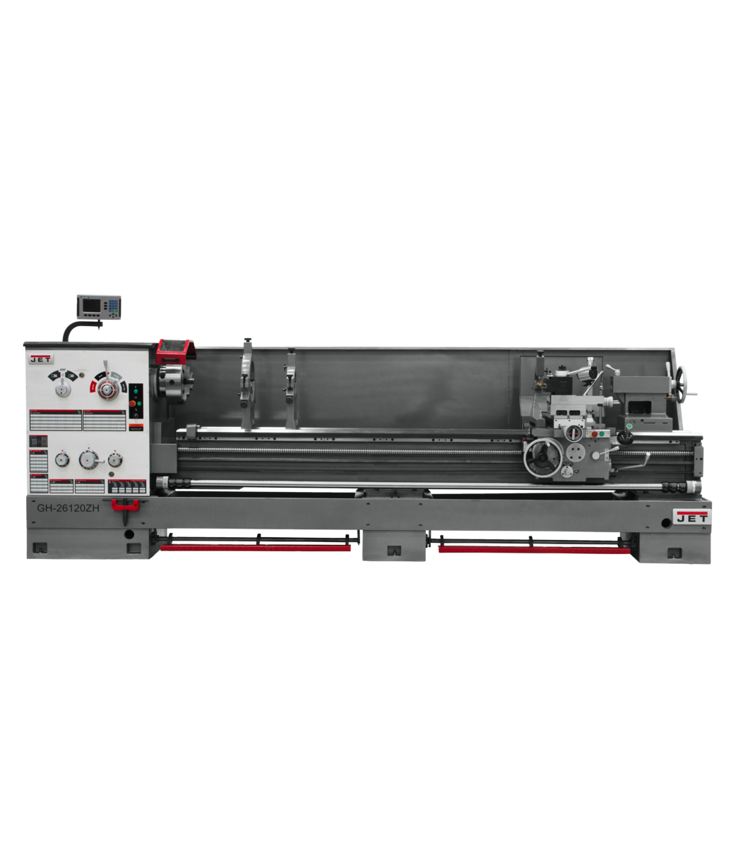 321891, GH-26120ZH , 26" Swing, 120" Between Centers, GH-26120ZH Lathe With Newall DP700 DRO installed, Jet, Metalworking, Turning, Lathes