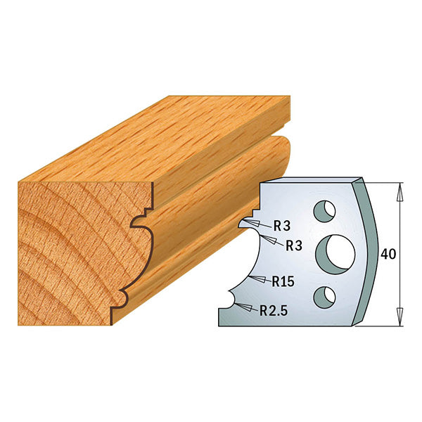 CMT 690.121 Profile Knives For Insert Shaper System 1-37/64" x 5/32" (40x4mm) 2Pk