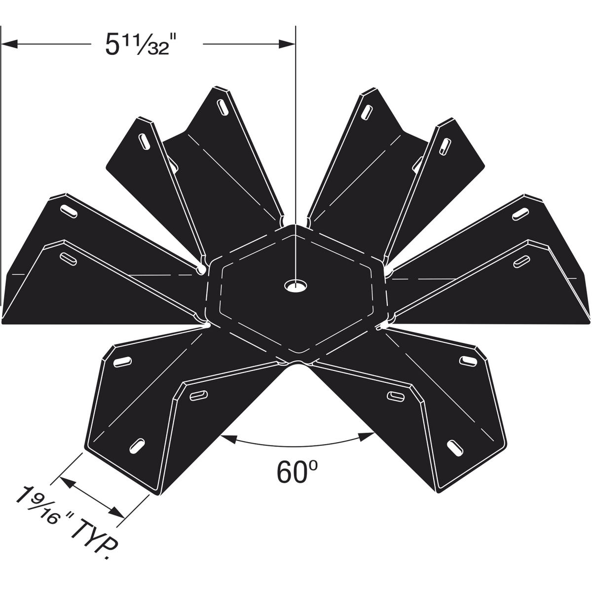 Simpson Strong-Tie APGT6 Gazebo Tie, 18 Gauge Black Powder Coated